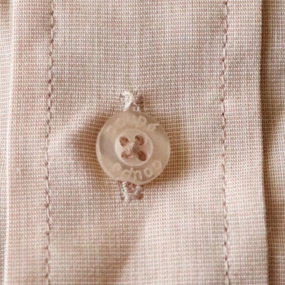 Coupe Men's Large Tan Collared Button Down Pocket Casual Long Sleeve Dress Shirt - Picture 11 of 13